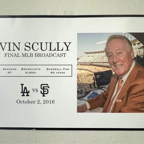 Set of Two Vin Scully San Francisco Giants Thank You Vin Posters 12" x 18" - Picture 4 of 5